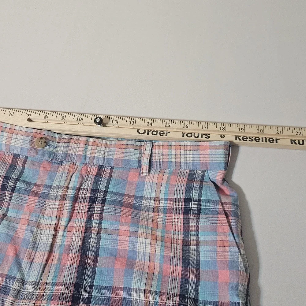 Peter Millar SEASIDE Golf Shorts Chinos Mens 36 Multicolor Royale Plaid EUC‎